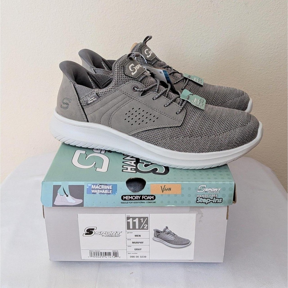 New Skechers S Sport Men's Murphy Slip On Sneakers Shoes Gray Size 11.5